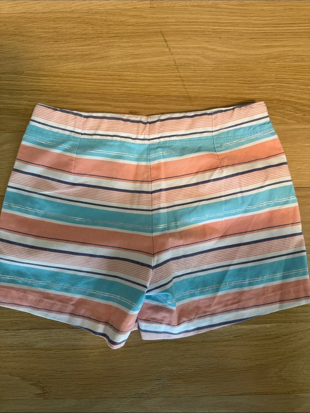Nautica Girls Striped Pastel Shorts - Coral & Aqua